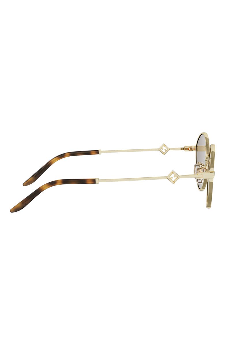 Fendi FF Diamonds 55mm Round Sunglasses, Alternate, color, Shiny Endura Gold / Brown