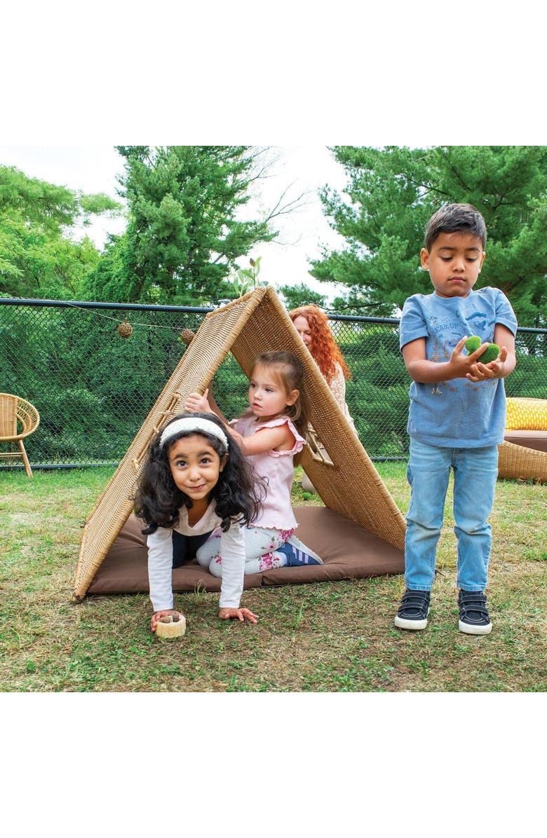 Kaplan Early Learning Company Wicker House Tent, Alternate, color, Brown