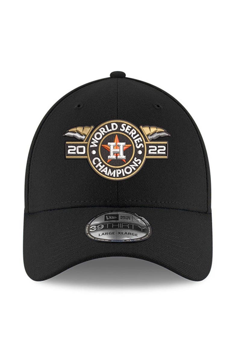 New Era Men's New Era  Black Houston Astros 2022 World Series Champions Locker Room Replica 39THIRTY Flex Hat, Alternate, color, 