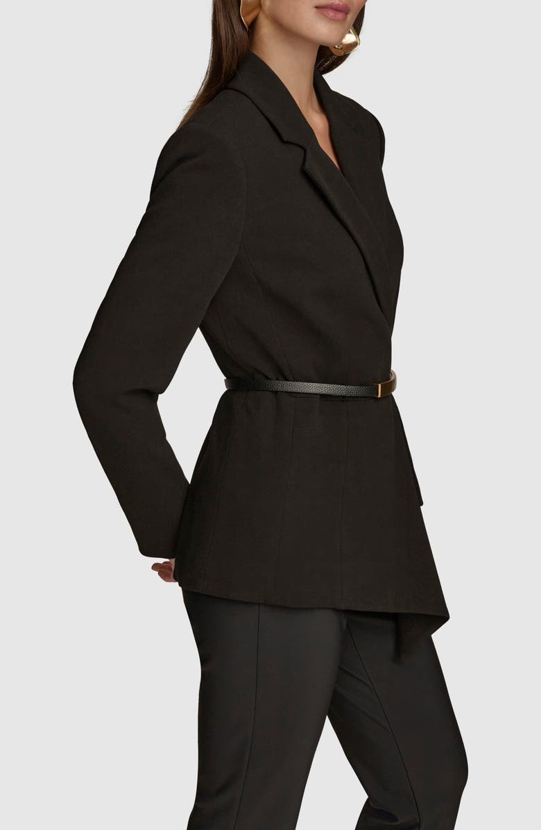 Donna Karan New York Belted Ruffle Detail Crepe Jacket, Alternate, color, 