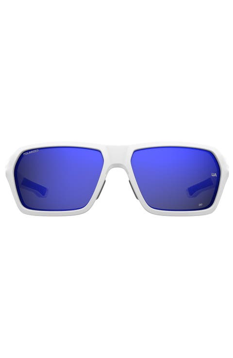 64mm Gradient Polarized Rectangular Sunglasses