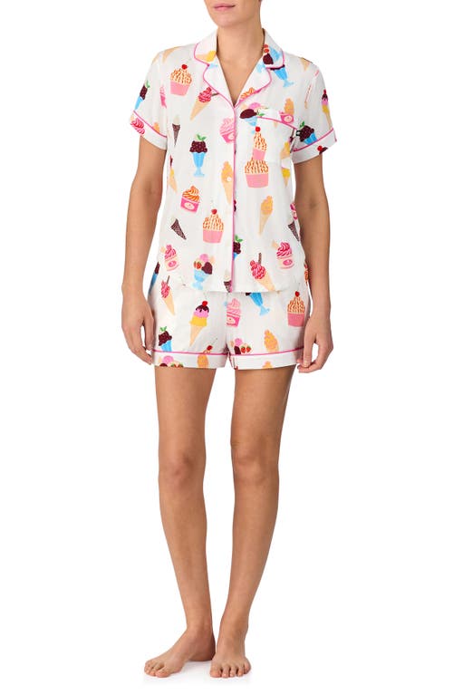 Kate Spade New York Jersey Boxer Pajama Set In Ivory Print
