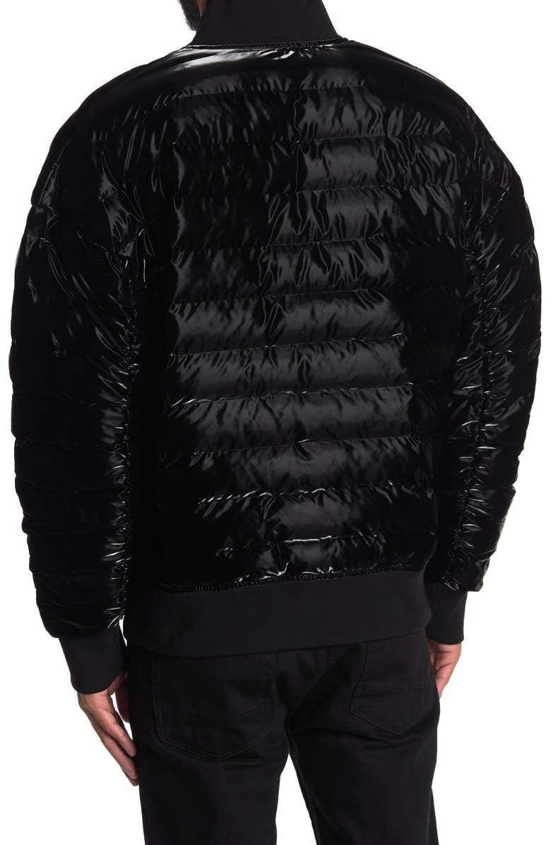 KARL LAGERFELD PARIS Liquid Quilted Bomber Jacket, Alternate, color,