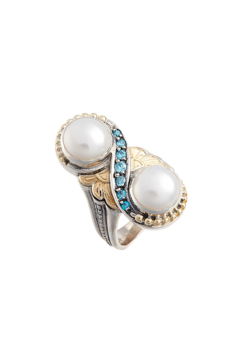 Thalia Double Pearl Ring, Main, color, SILVER/ PEARL
