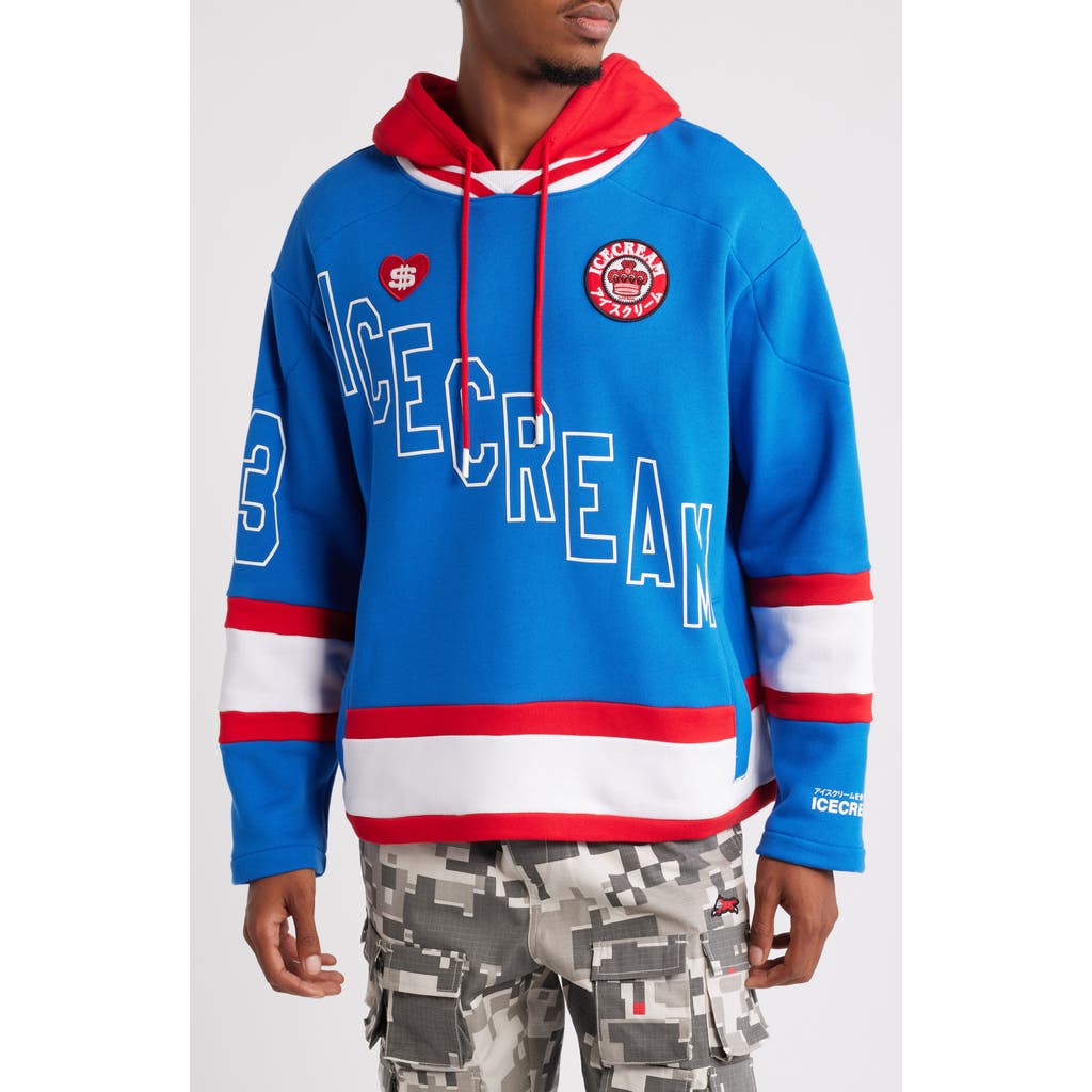 Icecream Wayne Colorblock Cotton Graphic Hoodie