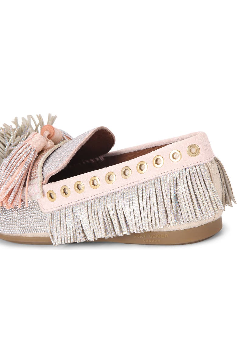 Kurt Geiger London Crystal Embellished Pompom Loafer, Alternate, color, Open Grey