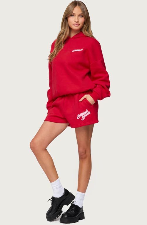 Edikted So Sporty Sweat Shorts In Red