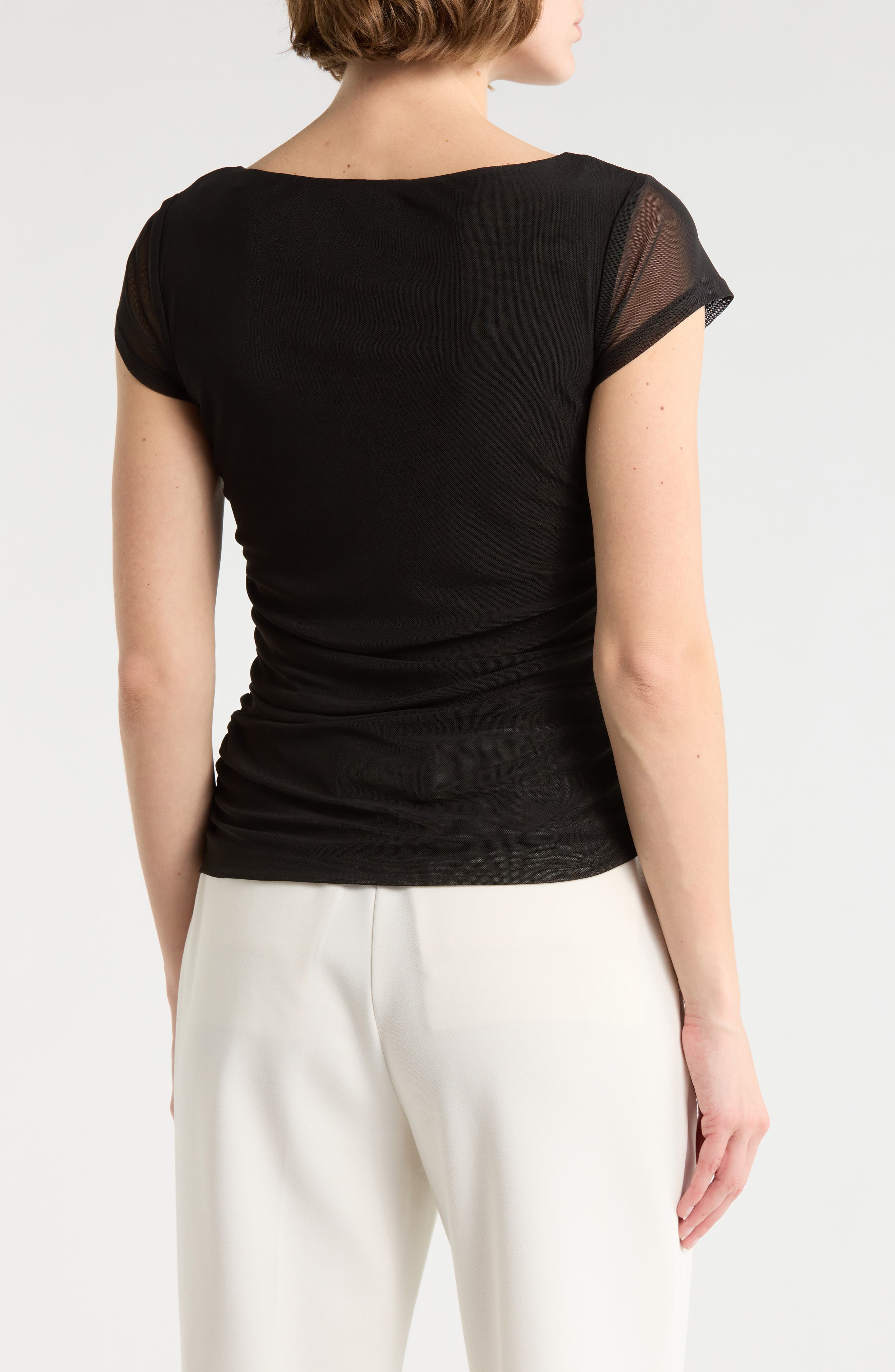 Ruched Cap Sleeve Top - image 2