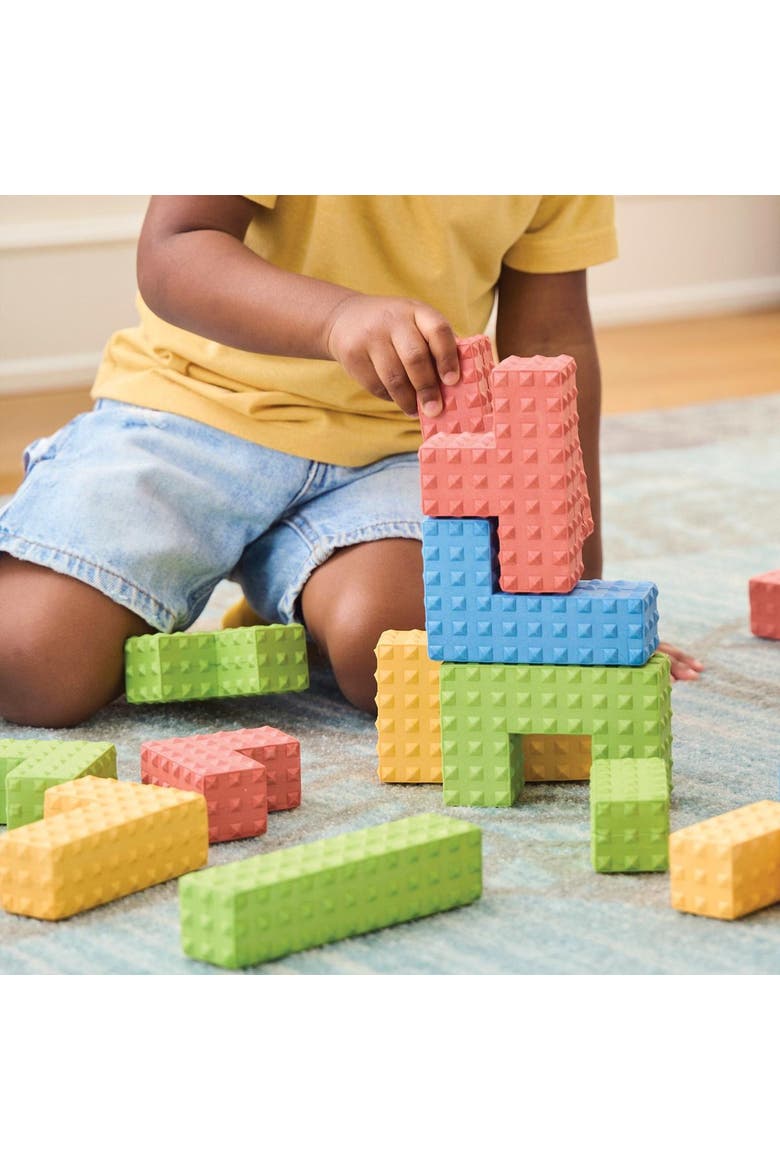 Textured Puzzle Blocks - 36 Pieces, Alternate, color, Multicolored