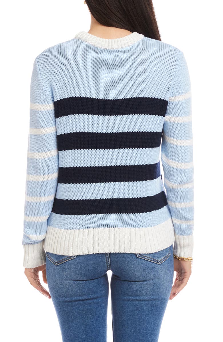 Karen Kane Stripe Crewneck Sweater, Alternate, color, Multi Color