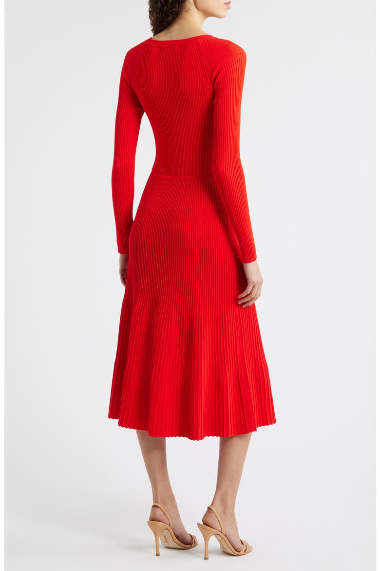 The Delaney Long Sleeve Rib Sweater Dress, Alternate, color, RED BLISS