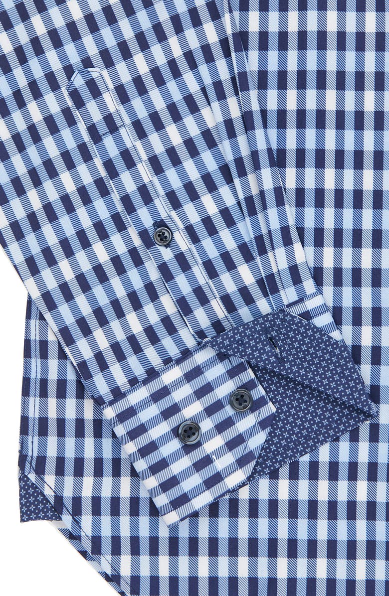 W.R.K Slim Fit Gingham Stretch Performance Dress Shirt, Alternate, color, 