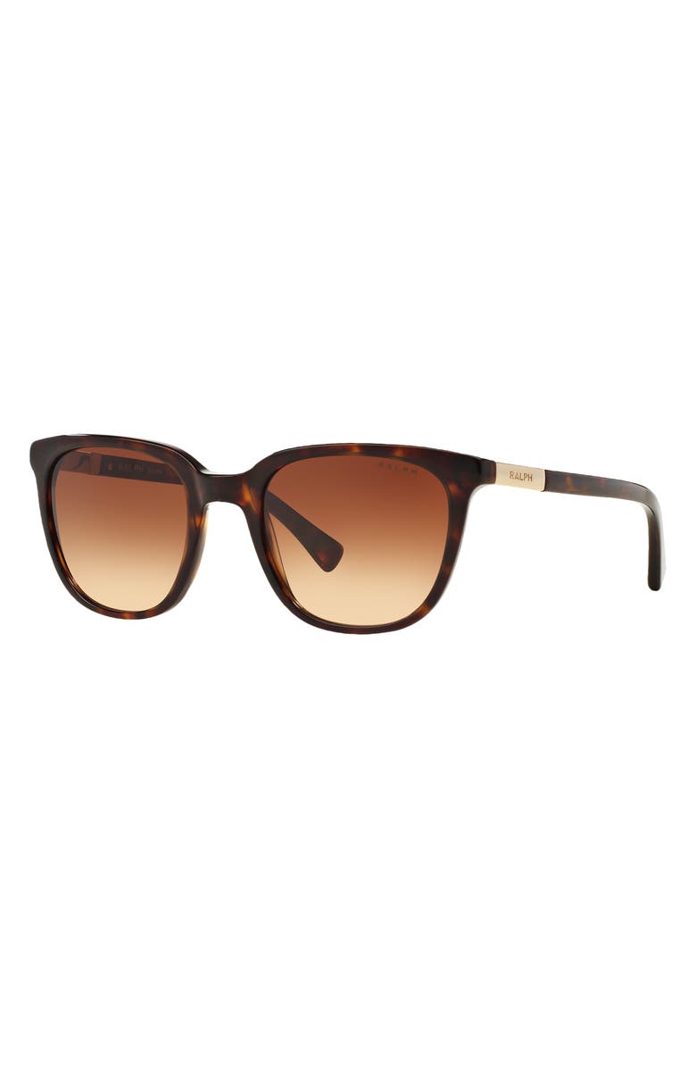RALPH 51mm Gradient Rectangle Sunglasses, Alternate, color, Shiny Dark Havana / Brown