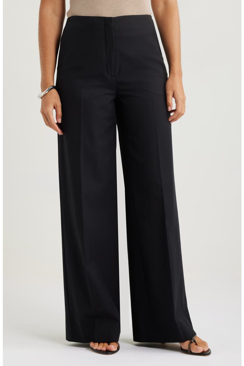 High Waist Wide Leg Pants, Main, color, BLACK
