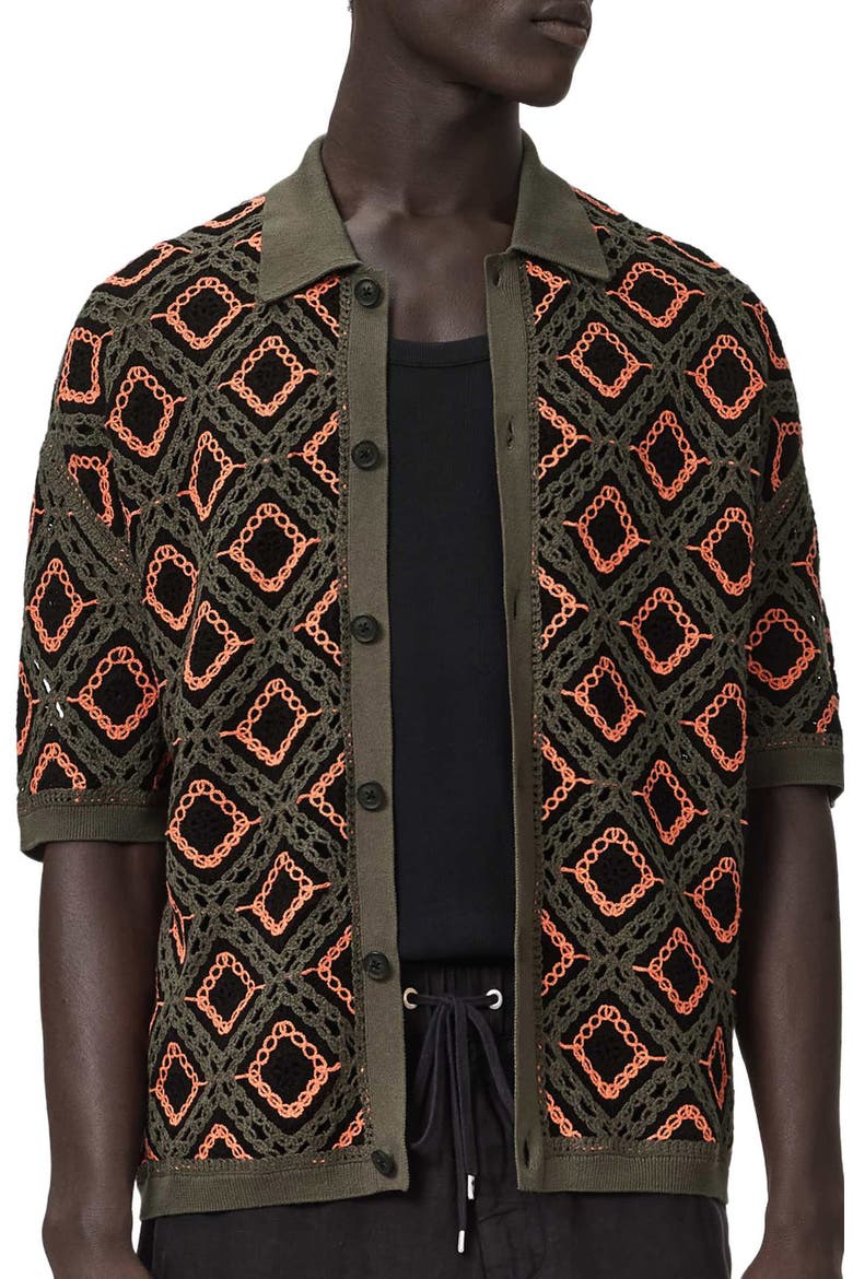 Morena Knit Short Sleeve Cardigan, Alternate, color, SALMON ORANGE
