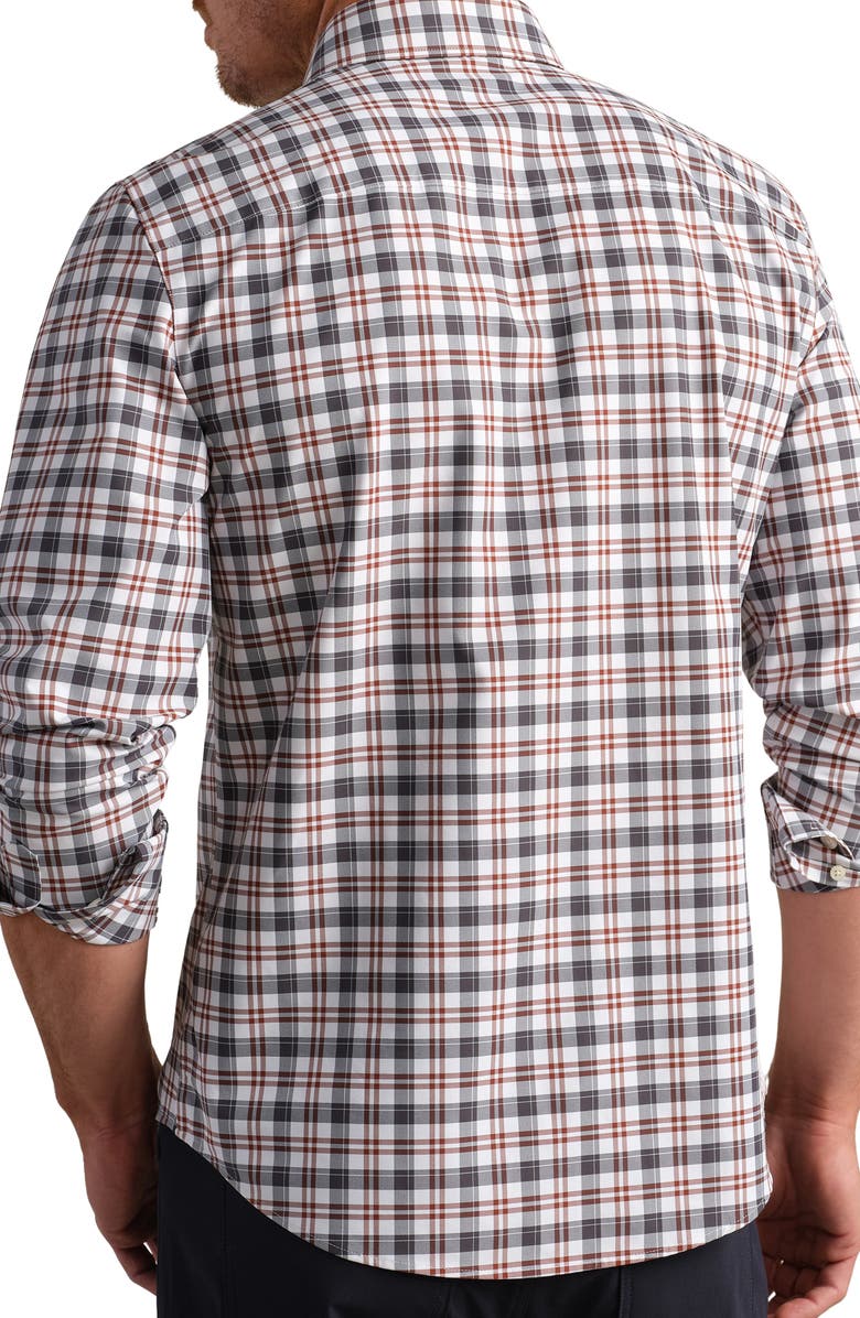 Rhone State of Mind Check Slim Fit Button-Up Shirt, Alternate, color, Cinnamon Red Check