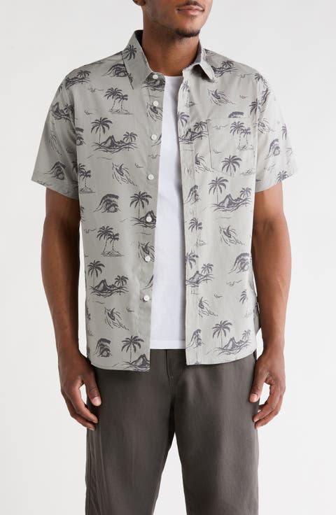 Yolo Medallion Print Short Sleeve Relaxed Fit Shirt