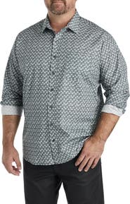Synrgy Big & Tall Geometric Print Sport Shirt