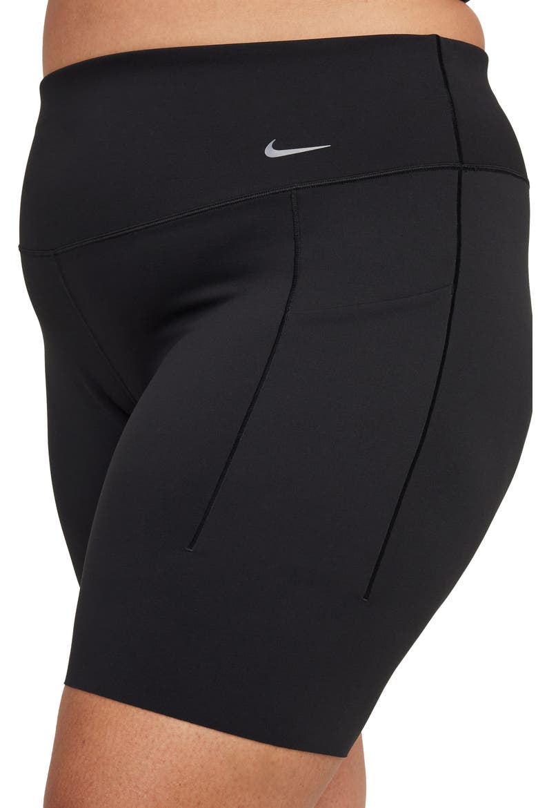 Dri-Fit Universa High Waist Bike Shorts, Alternate, color, BLACK/ BLACK