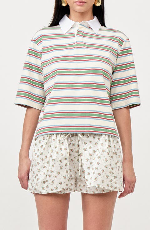 Frankie Stripe Stretch Cotton Polo