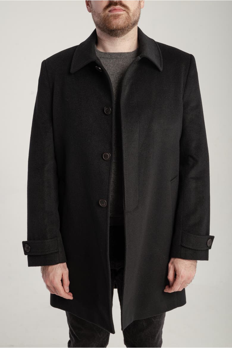Cashmere Single Breasted Coat, Alternate, color, Black