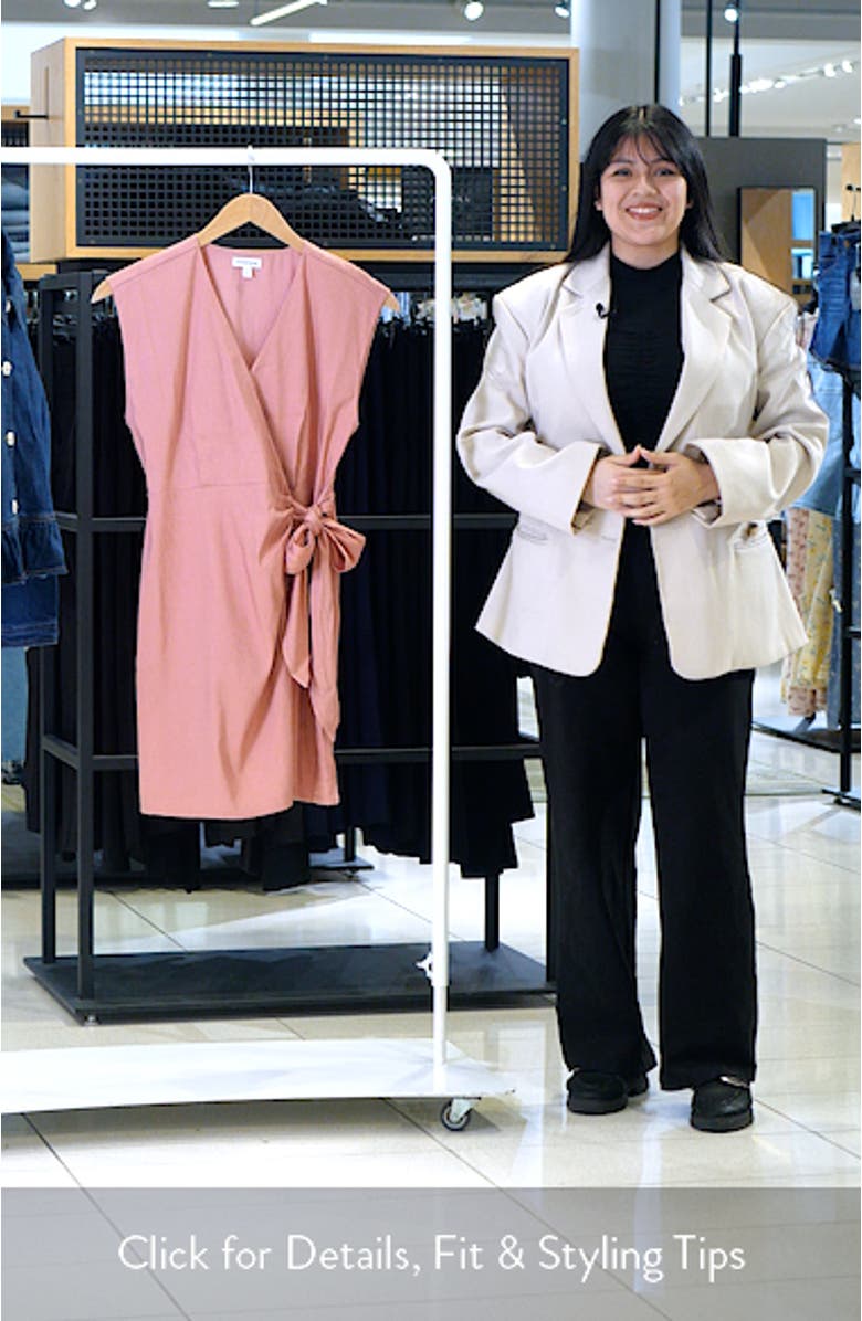 Linen Blend Wrap Dress, sales video thumbnail