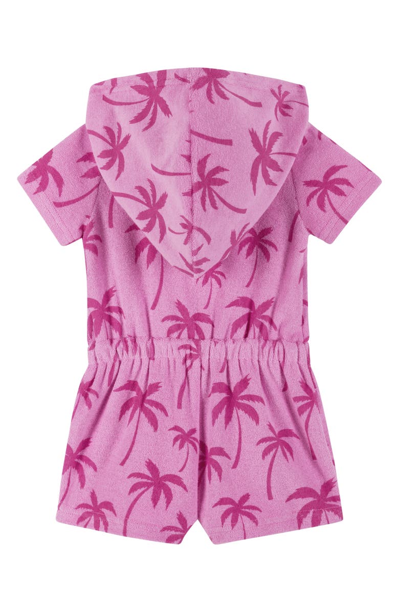 Andy & Evan Palm Print Terry Cloth Hooded Cover-Up Romper, Alternate, color, 