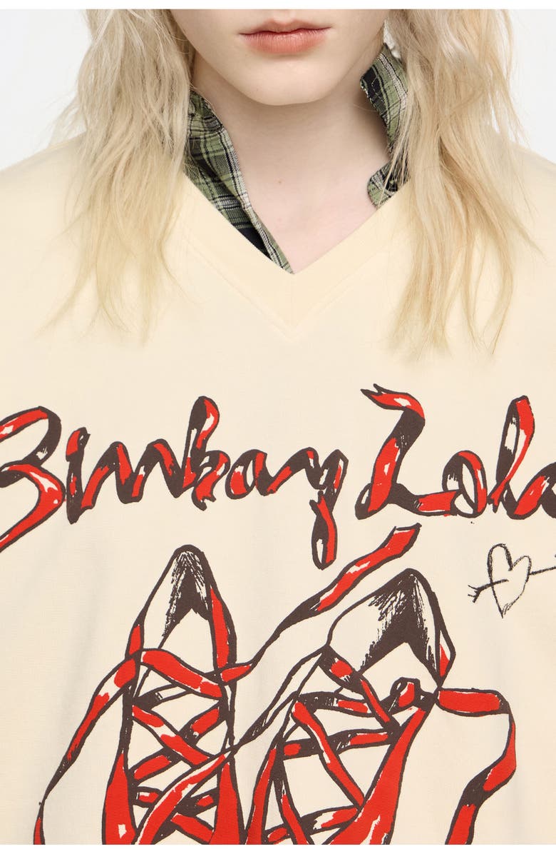 Bimba y Lola Long Ballerinas Logo Sweatshirt, Alternate, color, Ivory