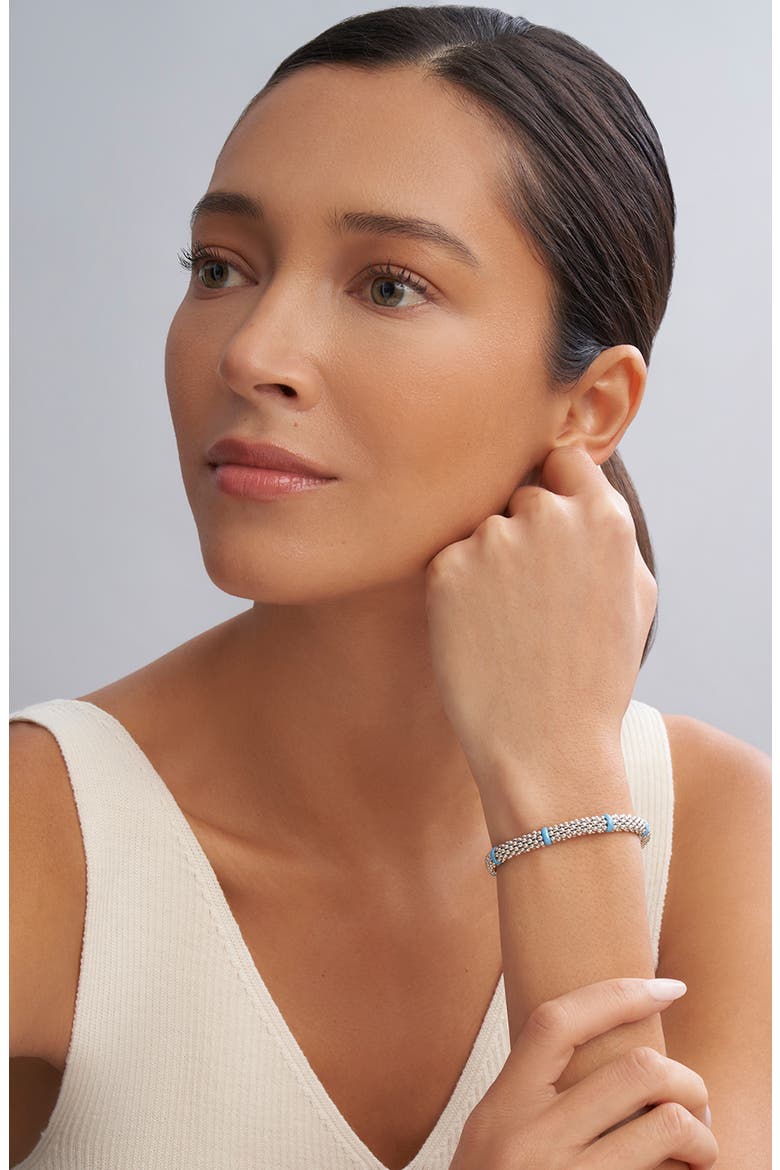 Blue Caviar Ceramic Station Bracelet, Alternate, color, BLUE