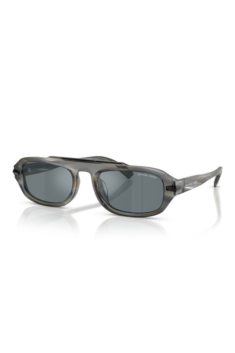 55mm Watch Hill Oval Sunglasses, Alternate, color, CHARCOAL HORN / GREY MONO