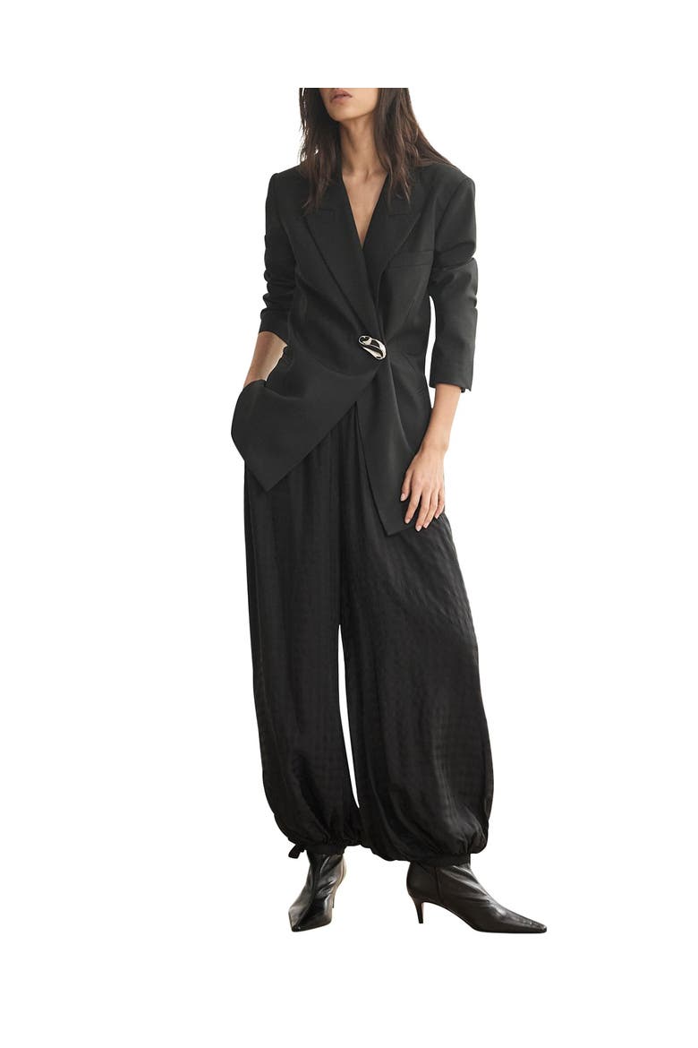 Checked Soft Balloon Trousers, Main, color, Black