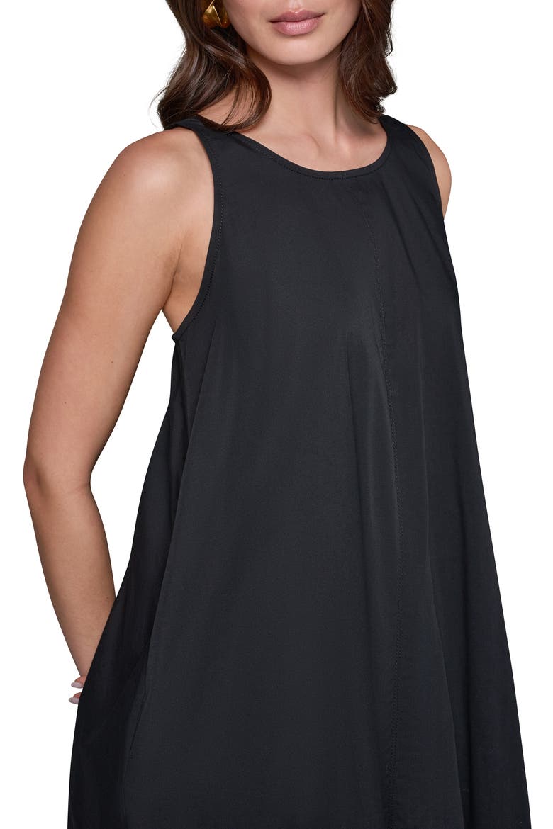 Tie Back Stretch Cotton Maxi Dress, Alternate, color, BLACK