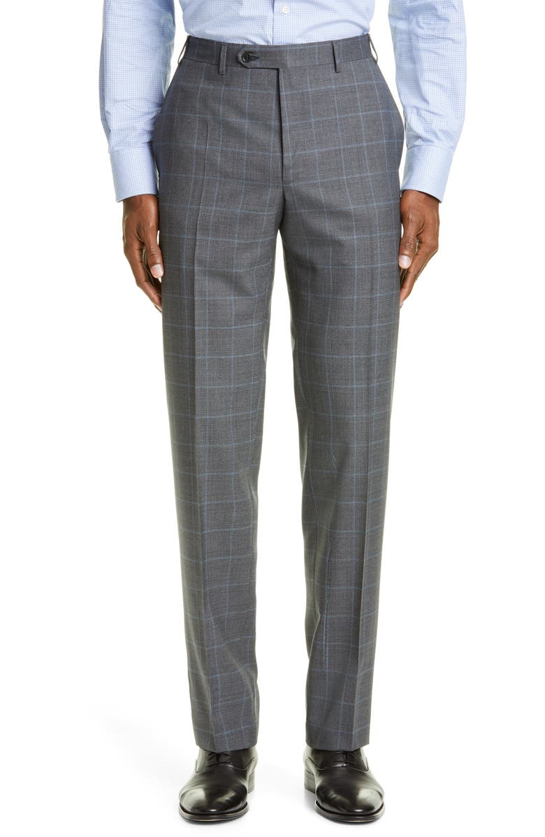 Canali Sienna Soft Plaid Classic Fit Wool Suit, Alternate, color, 