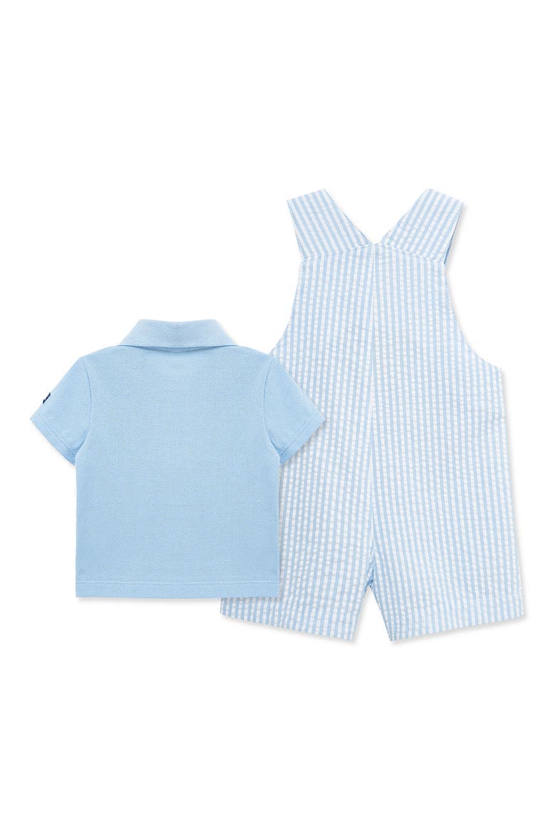 Sailboat Polo & Stripe Overalls Set, Alternate, color, BLUE