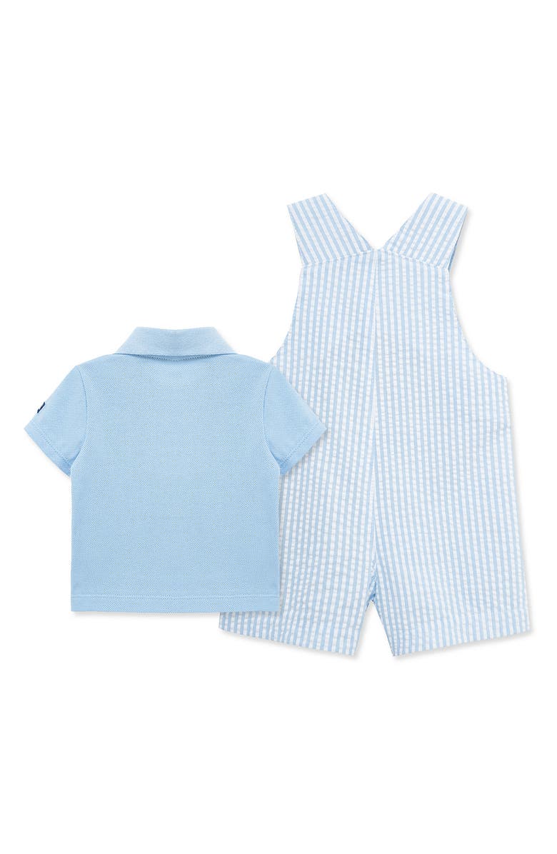 Little Me Sailboat Polo & Stripe Overalls Set, Alternate, color, 