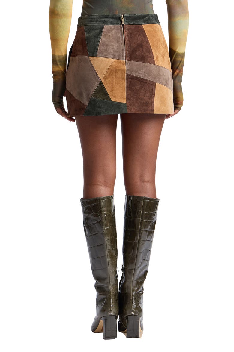 Patchwork Suede Miniskirt, Alternate, color, PATCHWORK MULTI