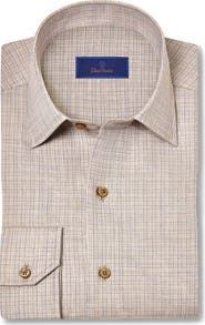 David Donahue Cotton & Cashmere Check Sport Shirt