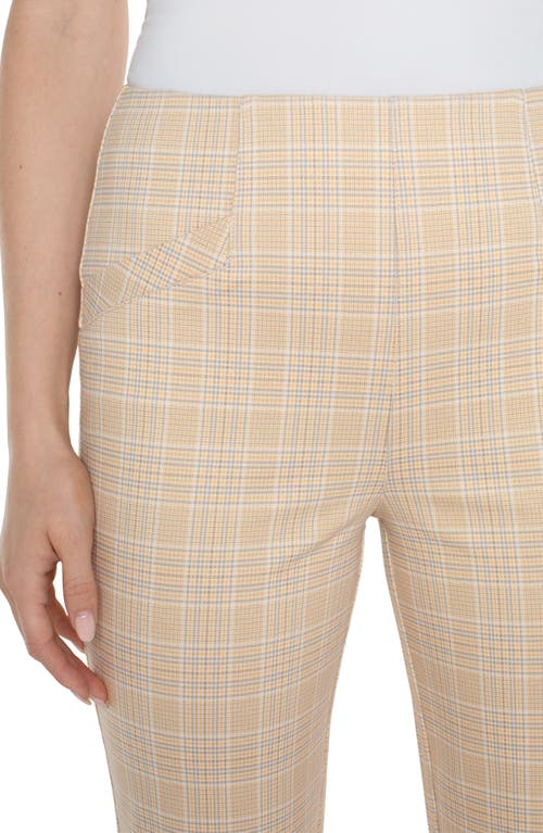 Liverpool Stella Plaid Crop Flare Ponte Pants In Neutral