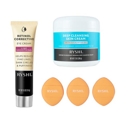 Complete Skincare & Beauty Bundle Retinol Corrective Eye Cream + Finger Beauty Blenders + Deep Cleansing Skin Cream