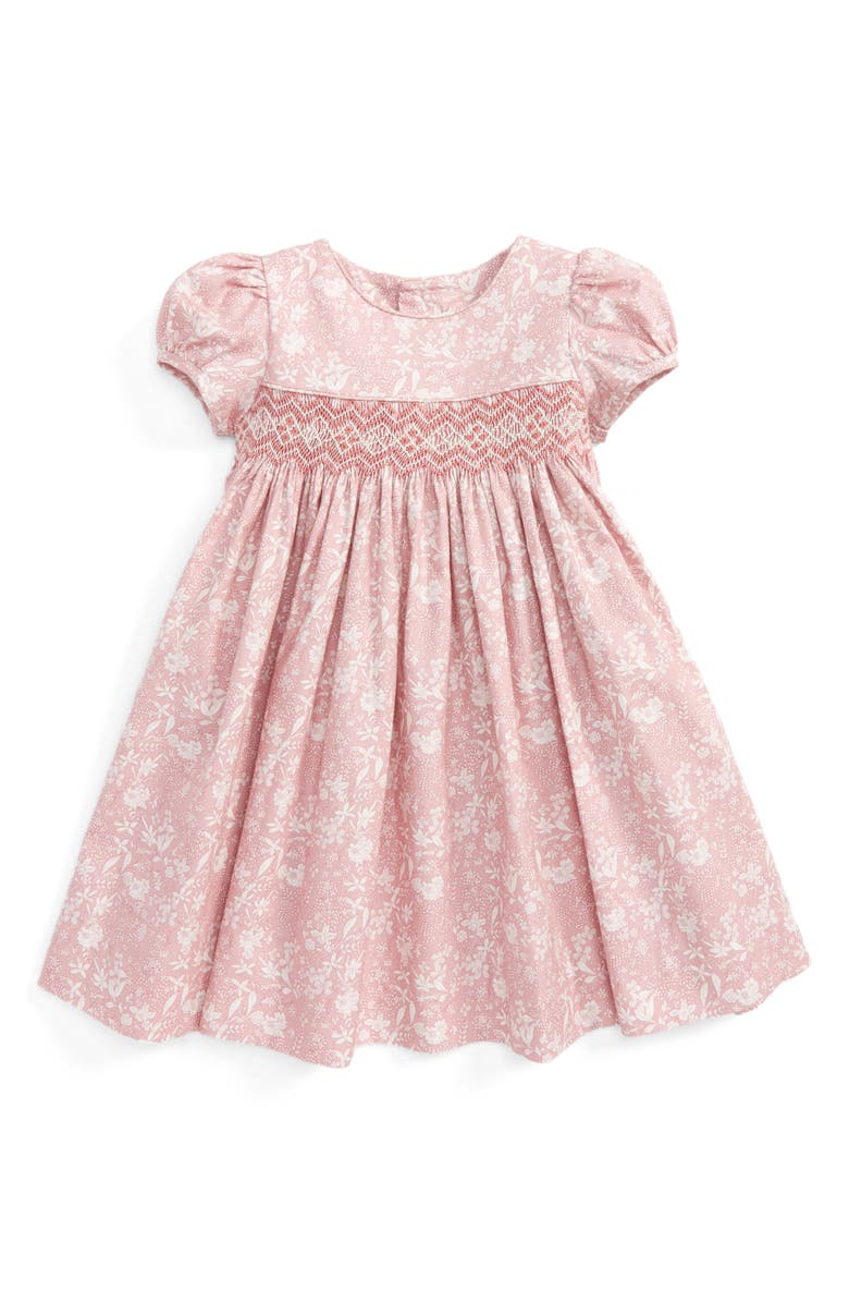 Luli & Me Floral Print Smocked Dress, Main, color, 