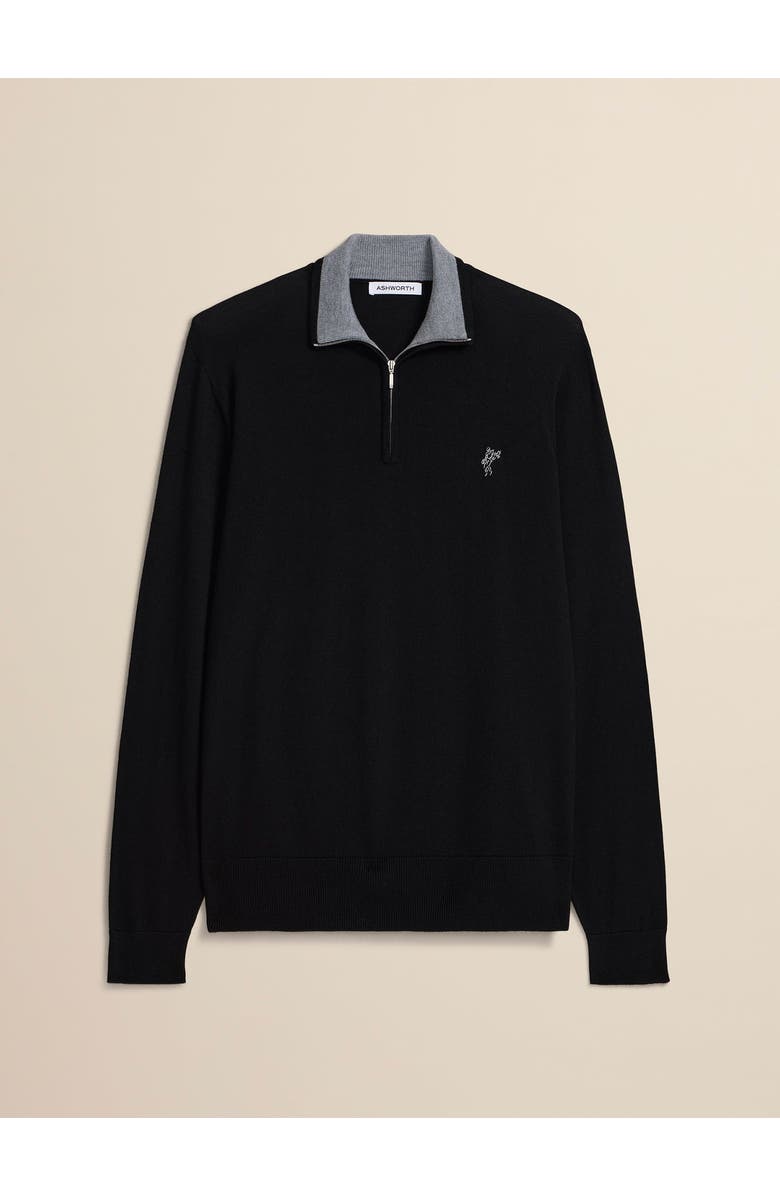 ASHWORTH GOLF Extrafine Merino 1/4 Zip, Main, color, Black