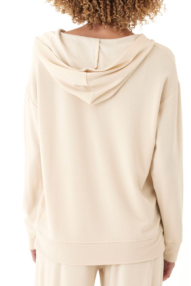 Raya Feather Fleece Hoodie, Alternate, color, TAPIOCA