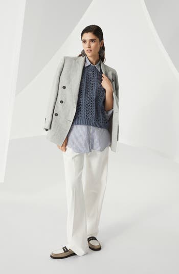 ジャケット Brunello Cucinelli Sparkling Canvas Double-Breasted Jacket Brunello Cucinelli Sparkling canvas blazer | Nordstrom