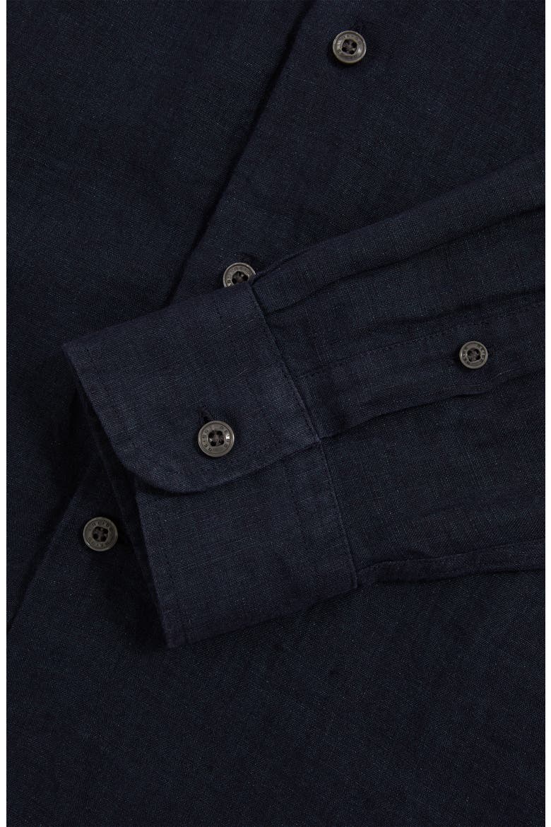 Ruban Linen Button-Up Shirt, Alternate, color, NAVY