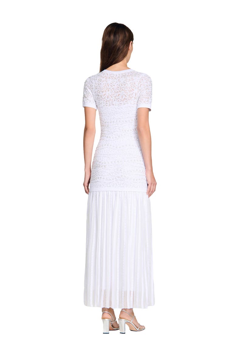 Beaded knit maxi dress, Alternate, color, White