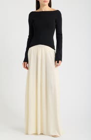 Solid & Striped The Ambrio Bateau Neck Long Sleeve Maxi Dress