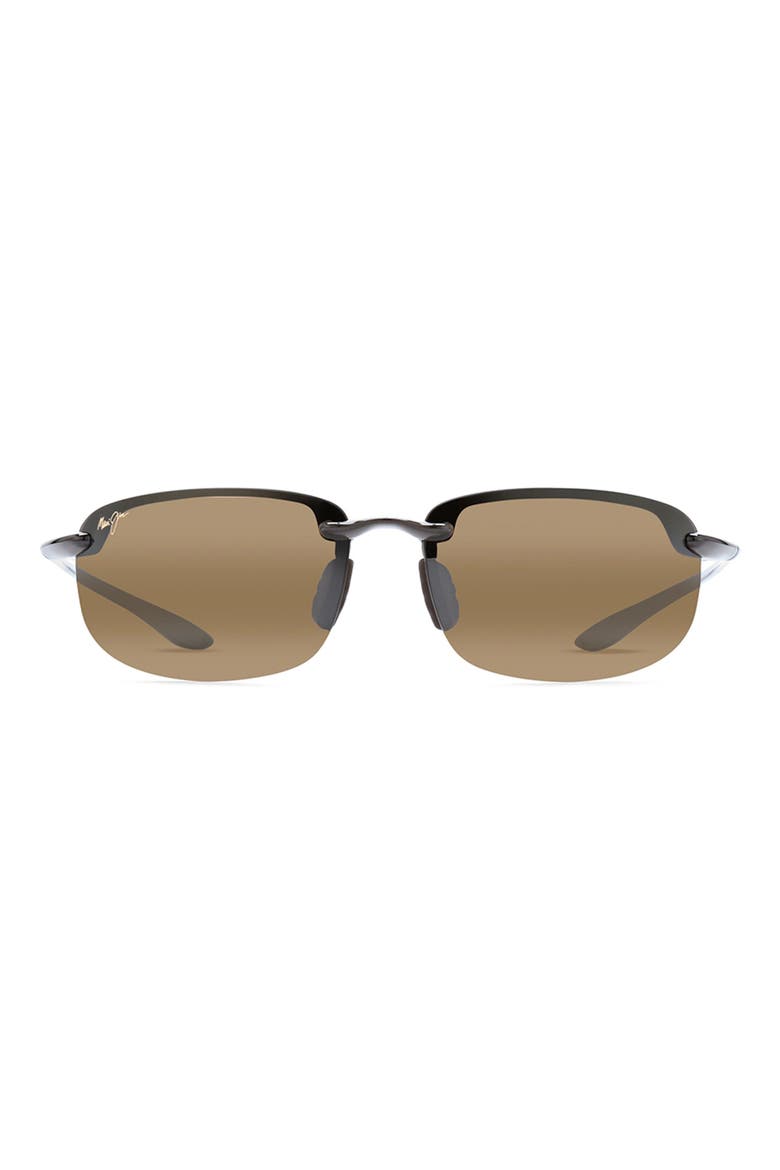 Ho'okipa 63mm PolarizedPlus®2 Rectangular Sunglasses, Main, color, BLACK