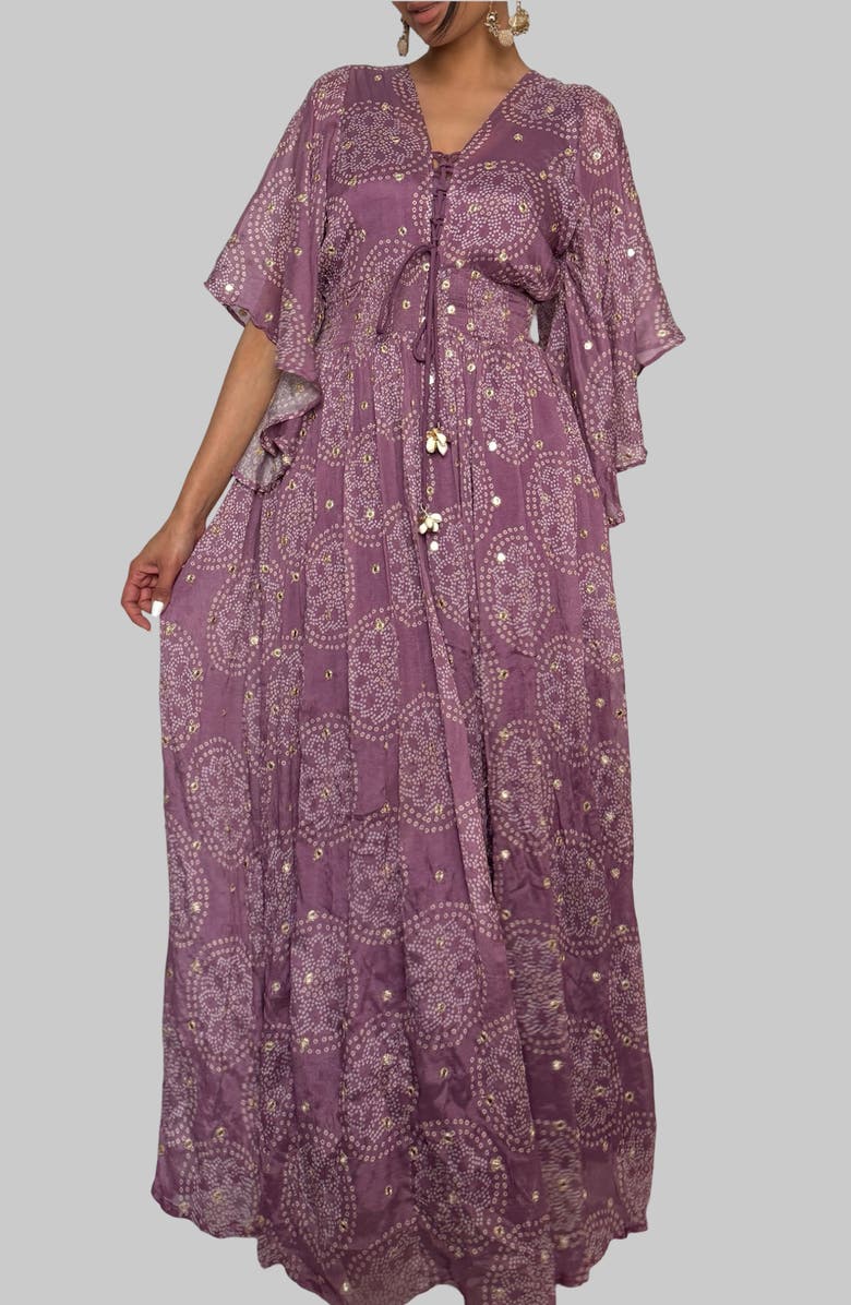holiCHIC Melanie Tassel Cover-Up Maxi Dress, Main, color, Purple