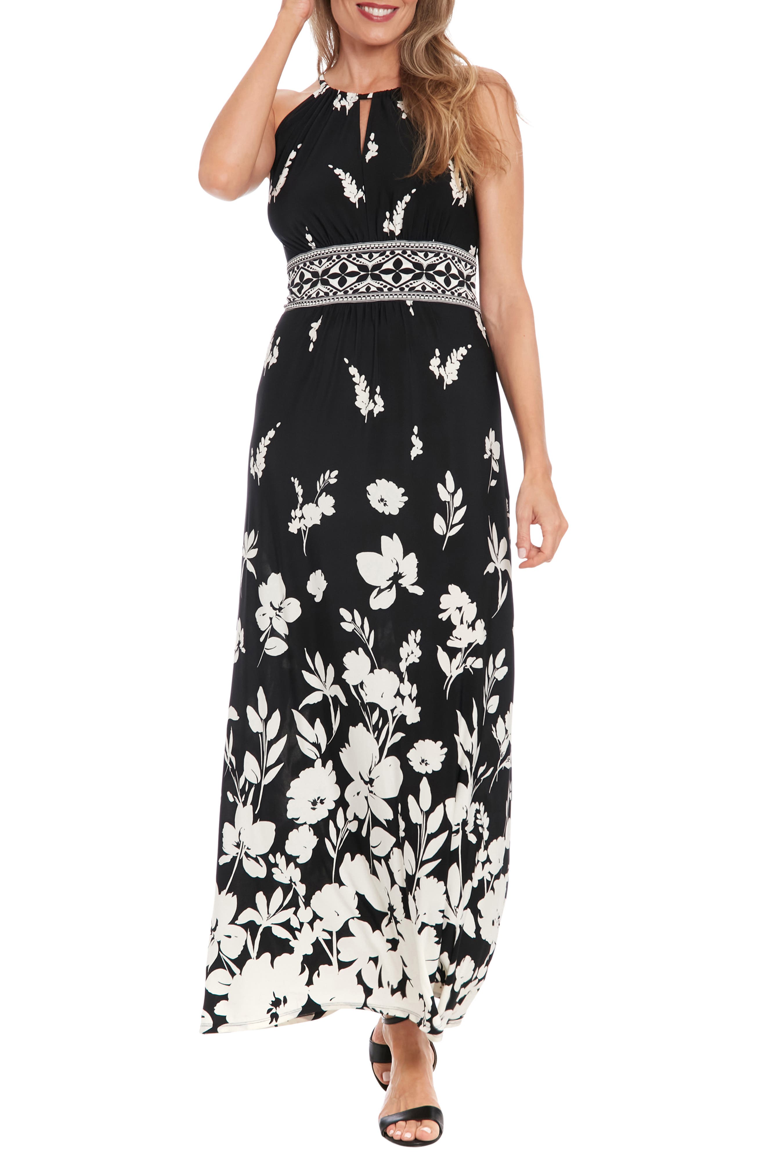 London Times Morris Floral Maxi Sundress