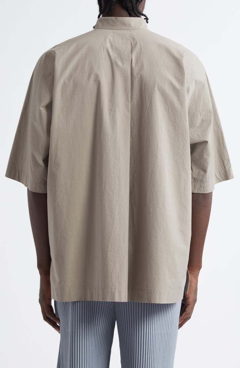 Homme Plissé Issey Miyake Cotton Button-Up Shirt, Alternate, color, Gray